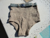 Vintage 40s Khaki Tan Textural Wool Swim Trunks Briefs 32